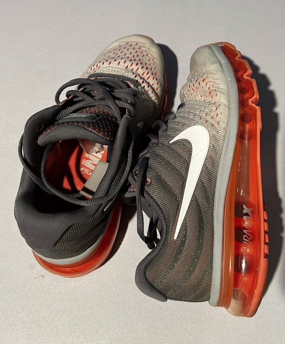 Nike Air Max 2017 Running Shoes Gray Orange White Women’s Size 6.5 849560-007